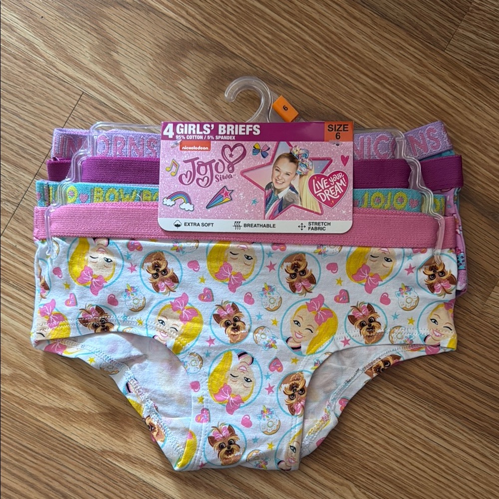 JoJo Siwa Girls' Briefs Set - Pink, Purple, White